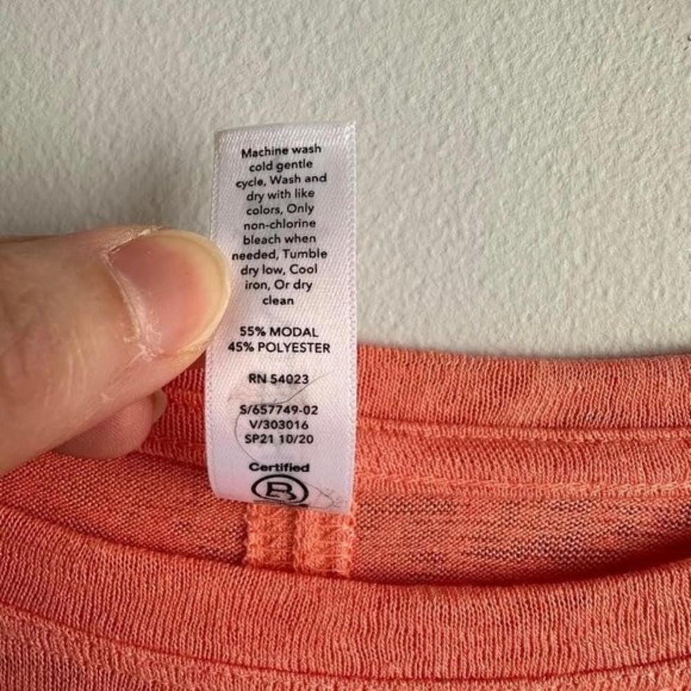 ATHLETA Island Coral Release‎ Short Sleeve Ladies Athletic Workout Tee, L - Picture 3 of 4